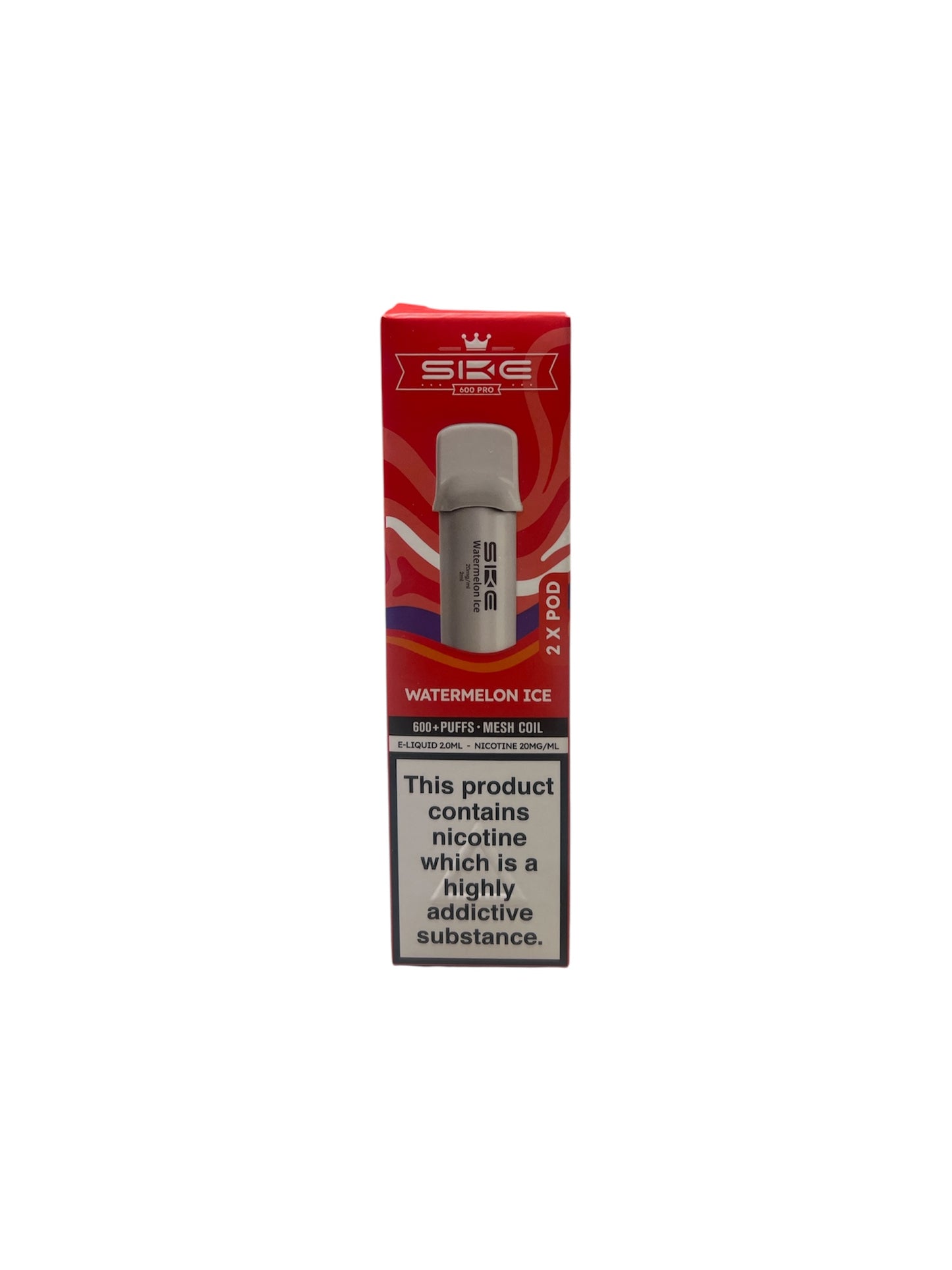 SKE Crystal PRO | Watermelon Ice | 2 For £10| 2 x 600 Puff Pre-filled Vape Pods ONLY