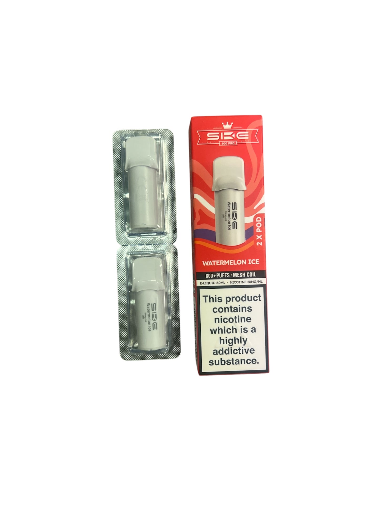SKE Crystal PRO | Watermelon Ice | 2 For £10| 2 x 600 Puff Pre-filled Vape Pods ONLY