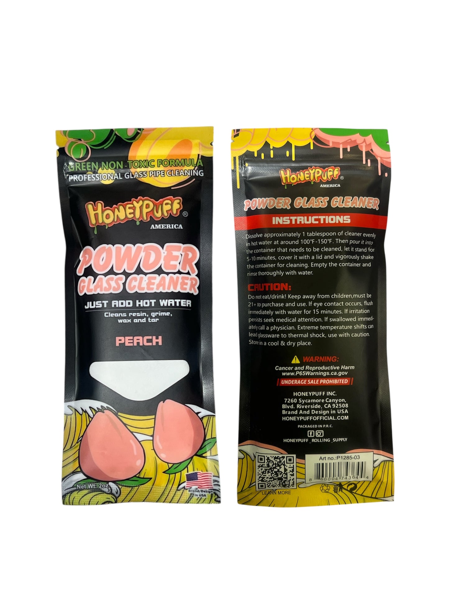 Honeypuff Glass Cleaner Powder | Peach | Non-toxic