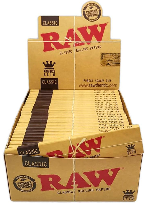 RAW King Size Slim Rolling Papers – Box of 50 | UK