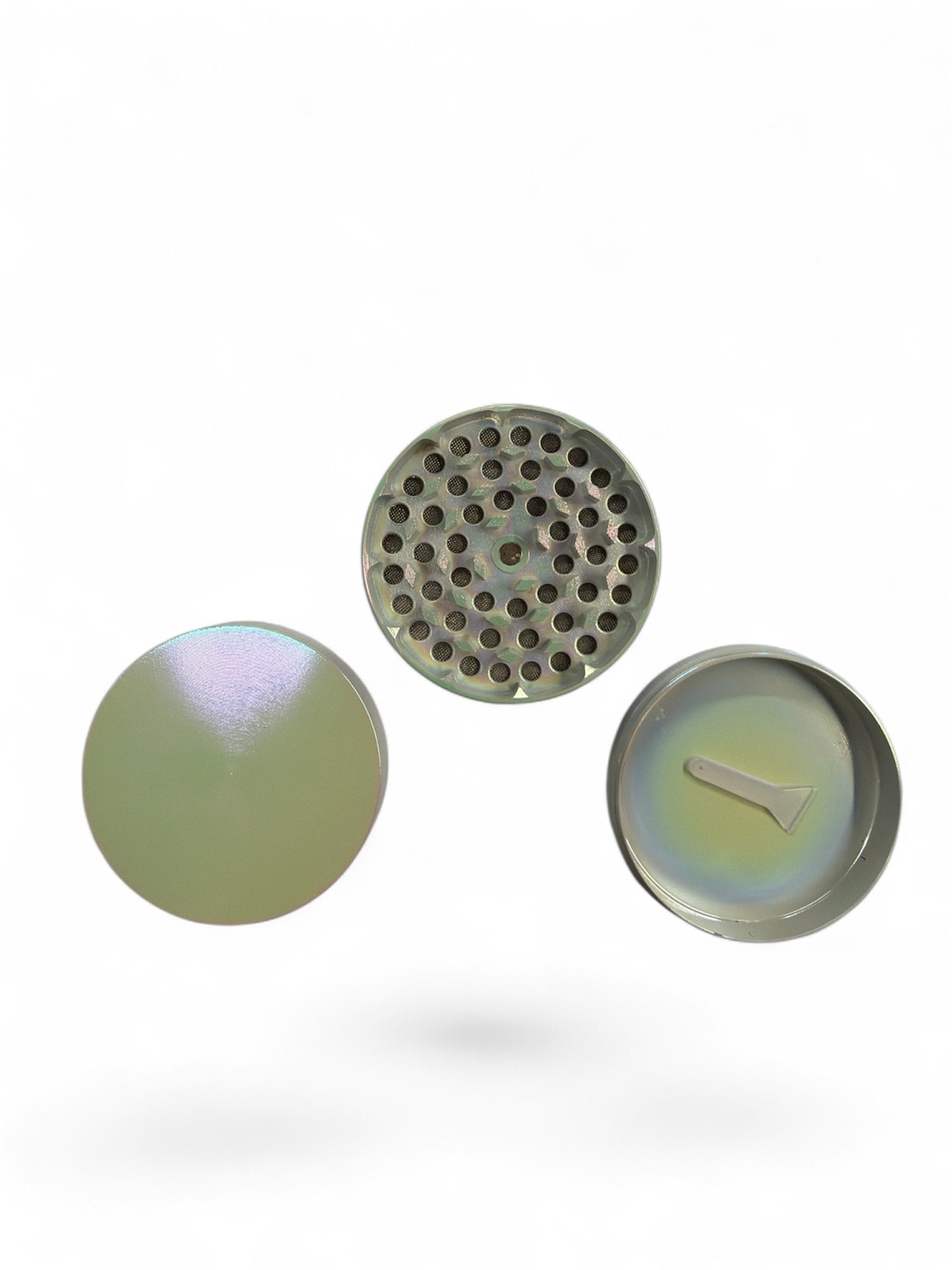 Pearl White Metal Tobacco Grinder