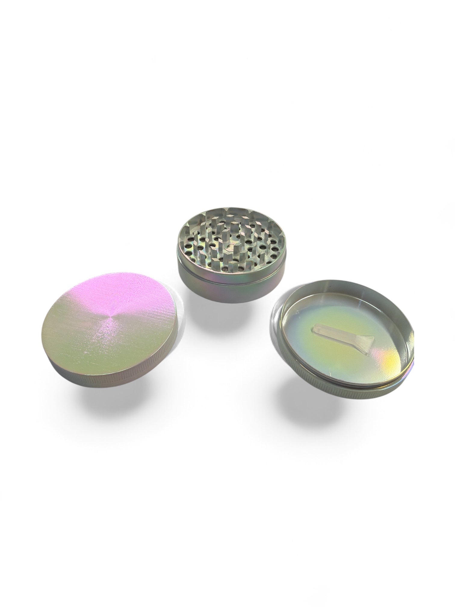 Pearl White Metal Tobacco Grinder