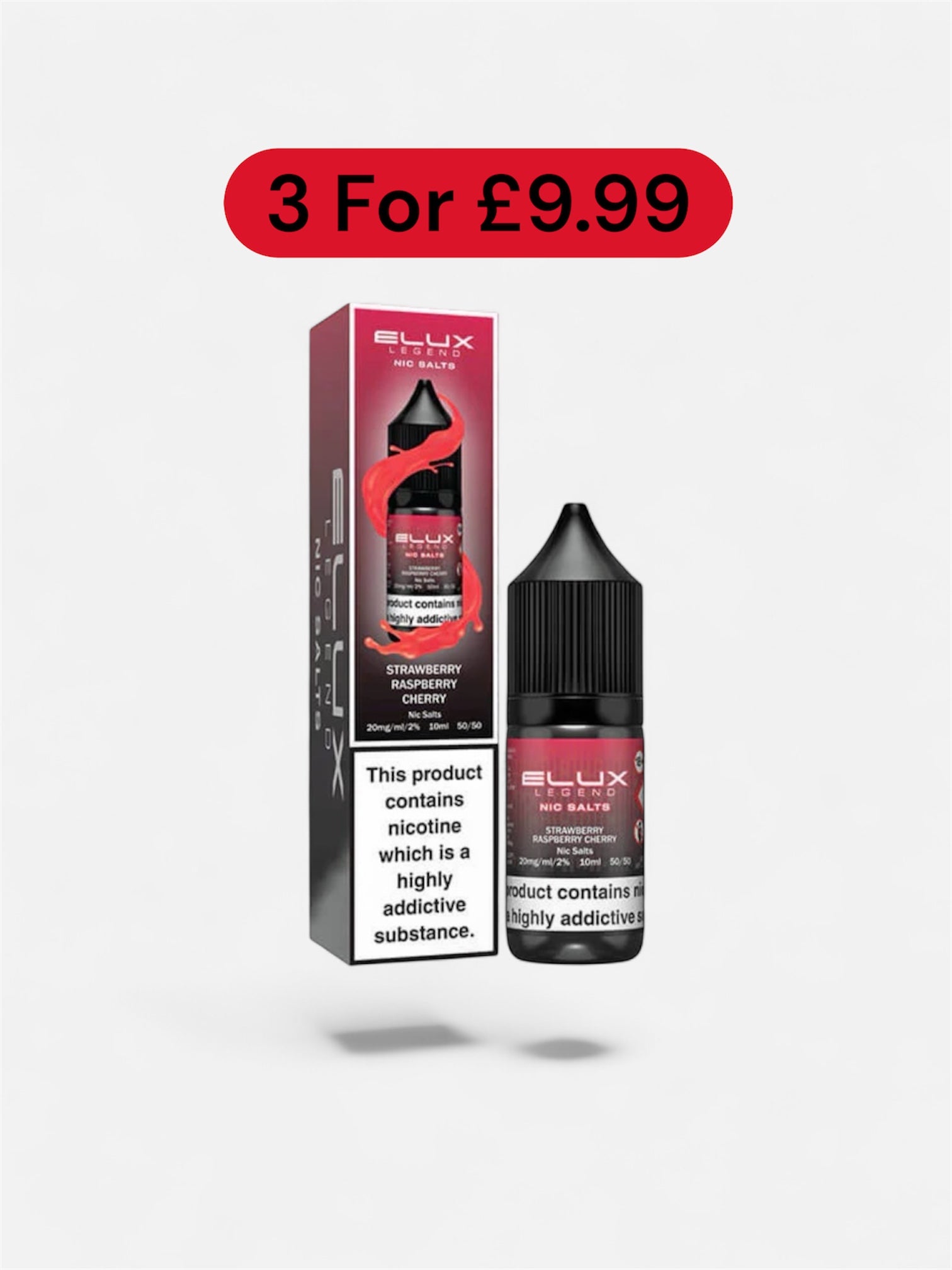 Elux Legend Strawberry Raspberry Cherry Nic Salt 10ML