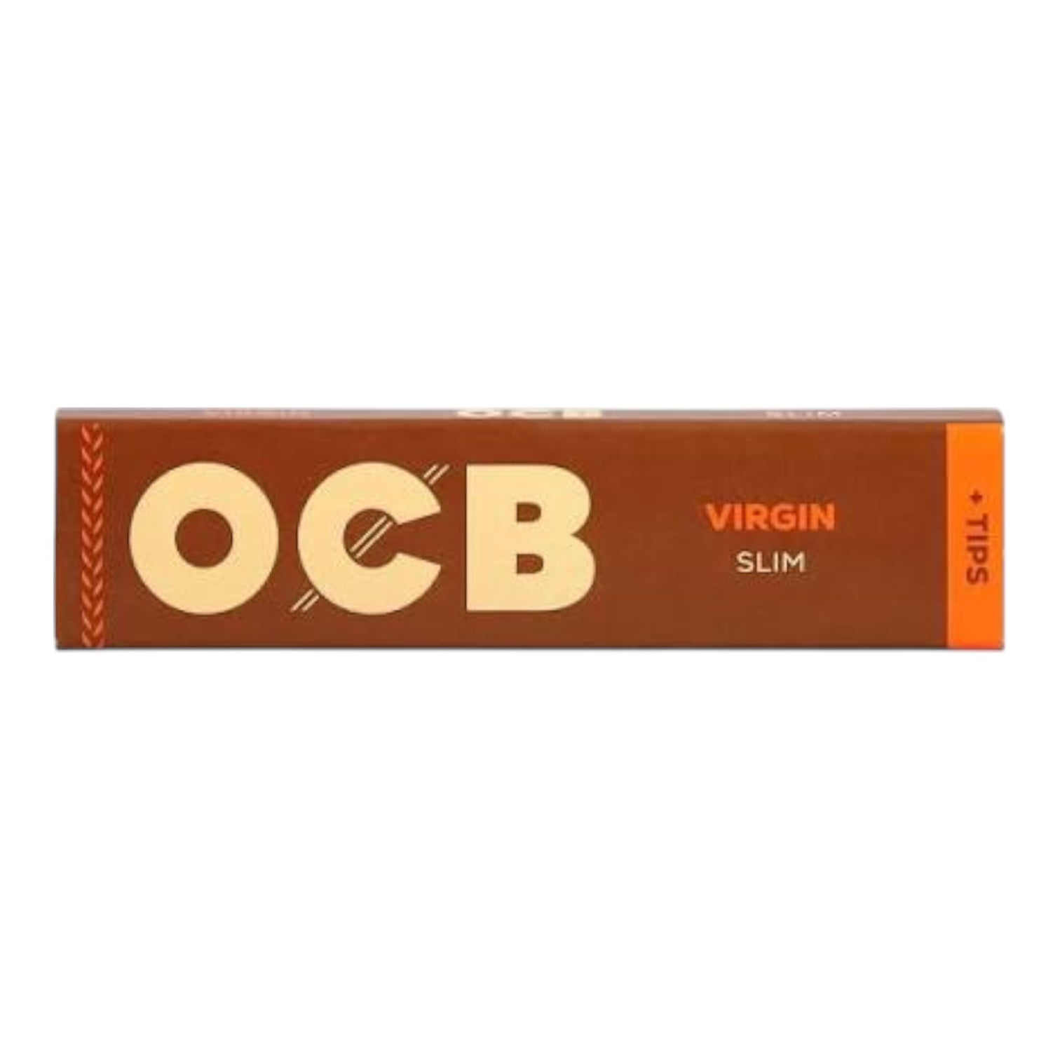 OCB Brown Slim Virgin Rolling Paper + Tips