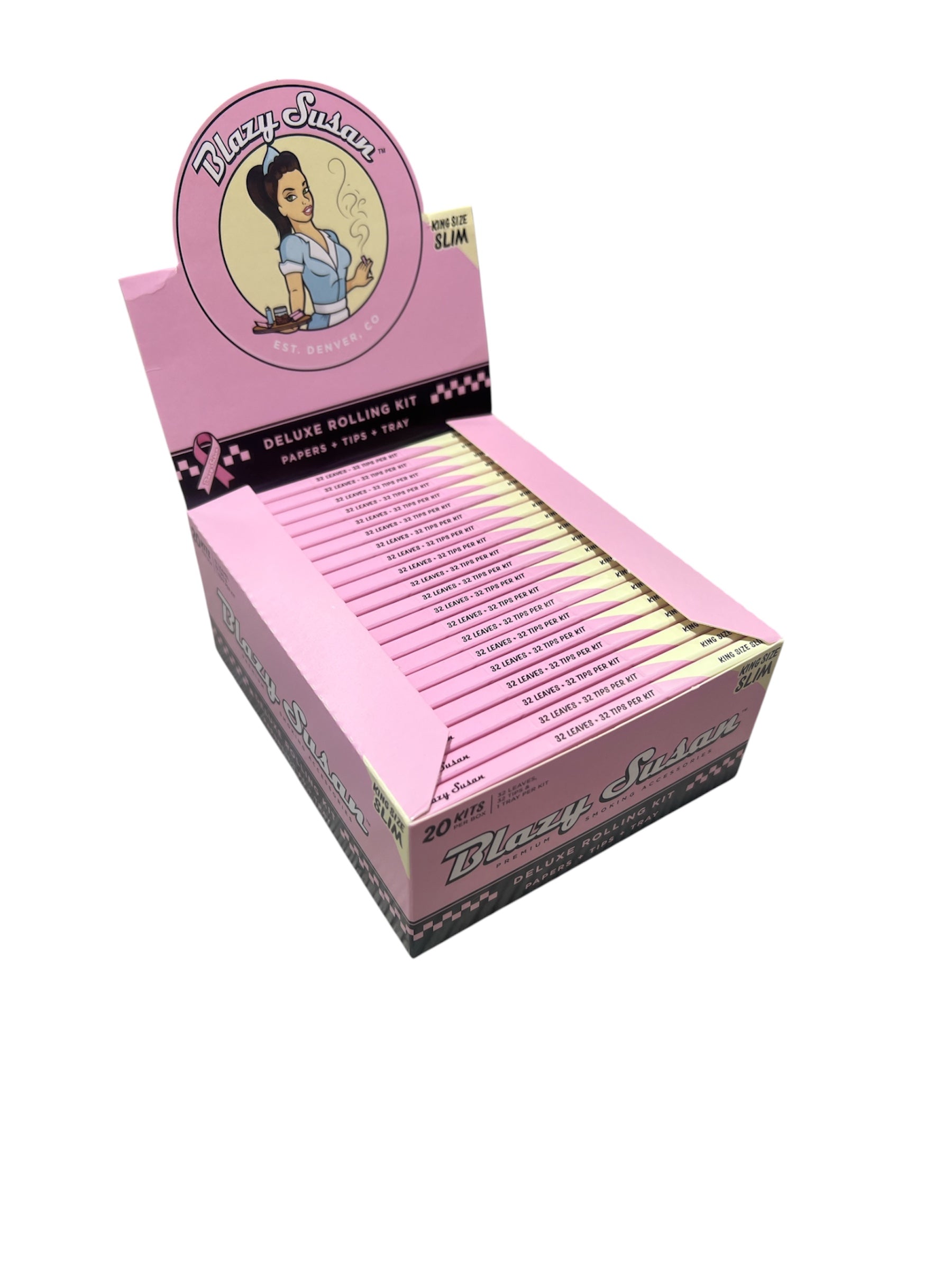 Blazy Susan Pink King Size Rolling Papers with Tips | 3 | 5 | Box