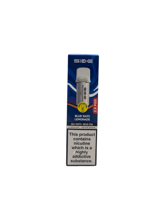 SKE Crystal PRO|Blue Razz Lemonade|2 For £10| 2 x 600 Puff Pre-filled Vape Pods ONLY
