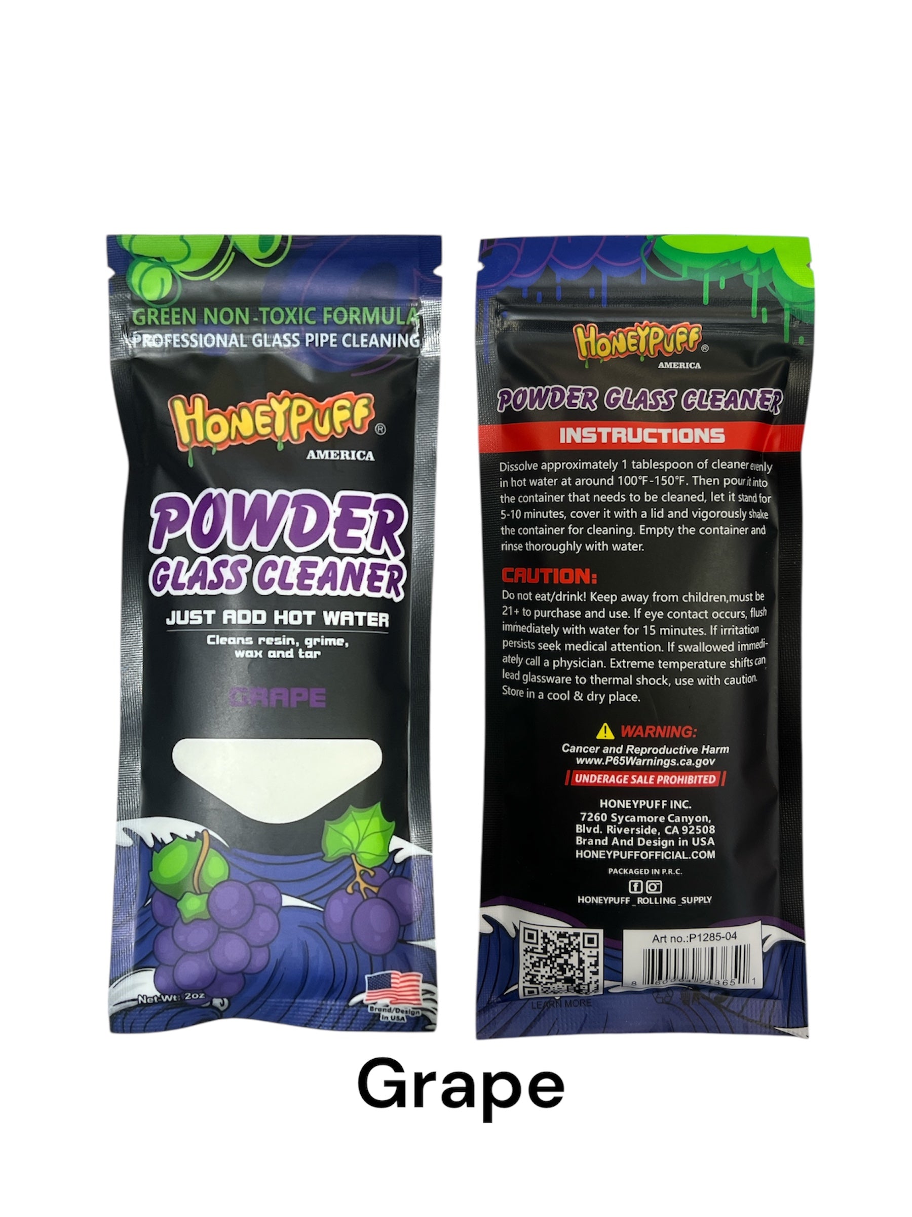 Honeypuff Glass Cleaner Powder | Grape | Non-toxic