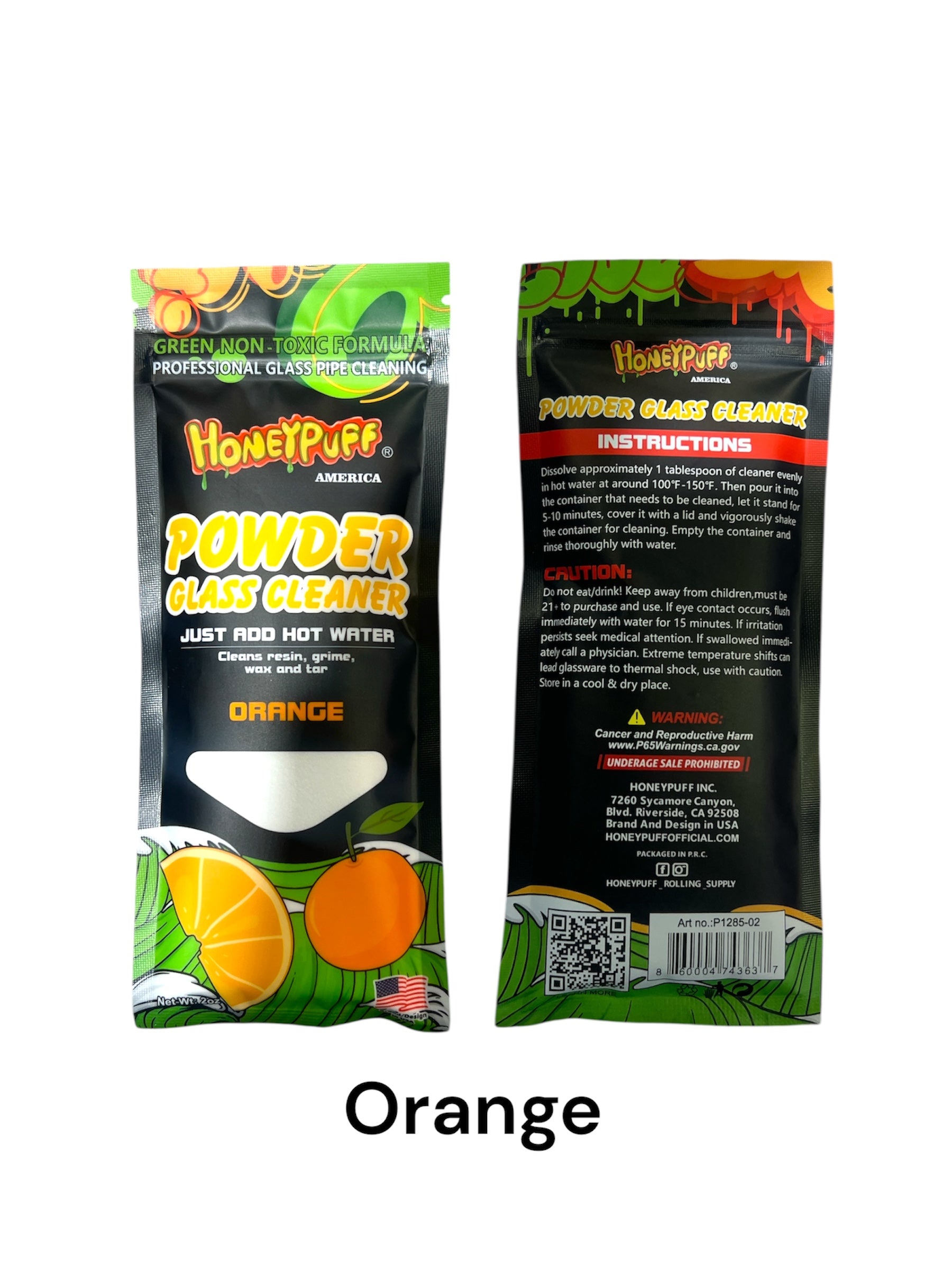 Honeypuff Glass Cleaner Powder | Orange | Non-toxic