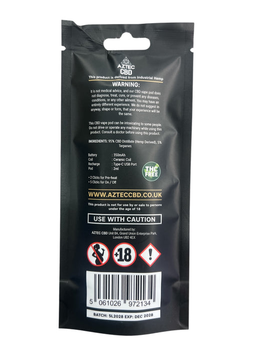 Aztec CBD Pod System 2000MG – Super Lemon Haze | 1 Unit + 1 Pod