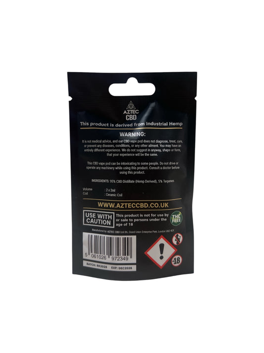 Aztec CBD Pod Refill 4000mg |Raspberry Kush