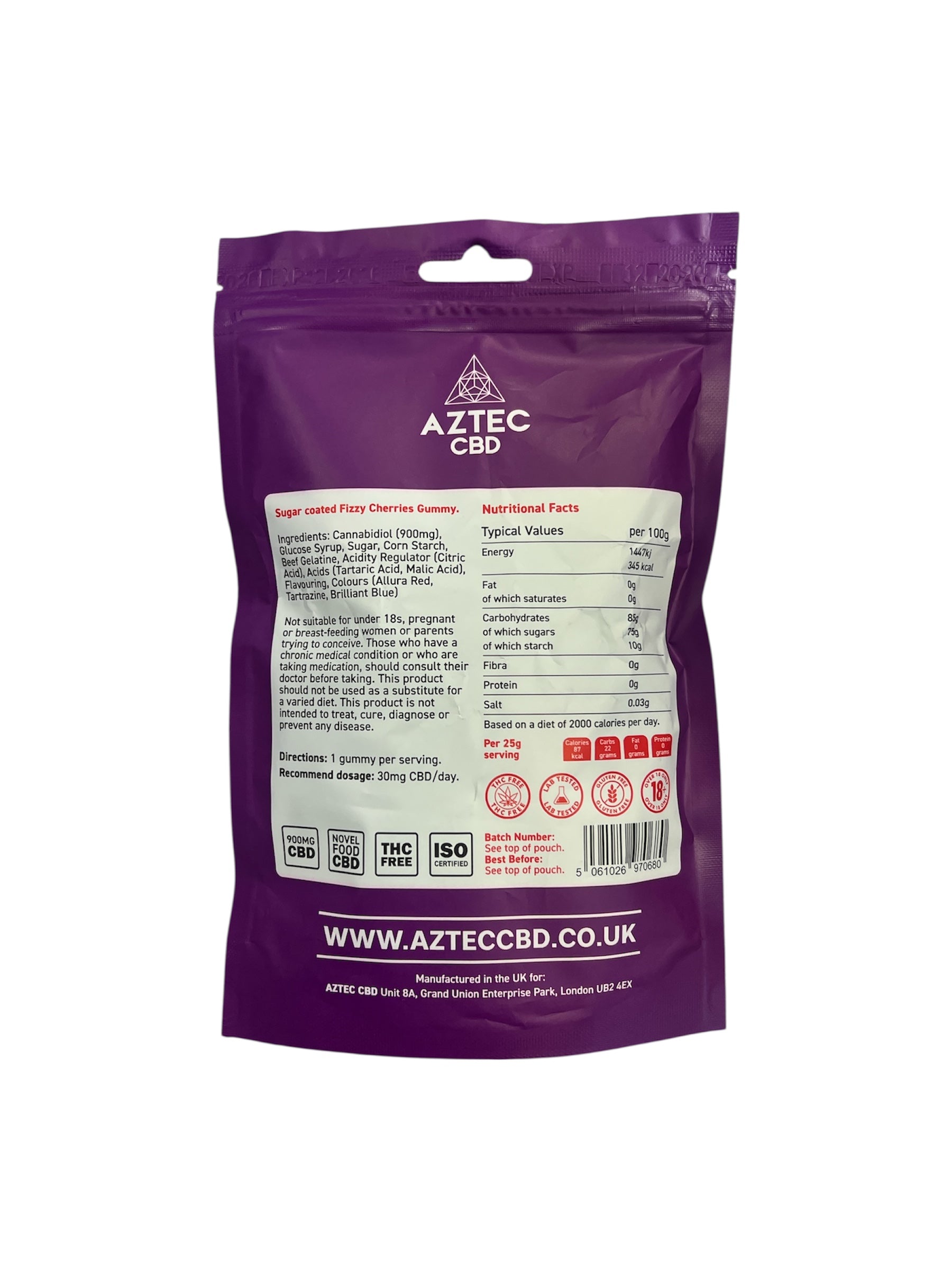 CBD Fizzy Cherries – 900MG